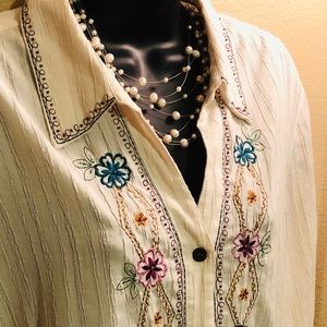 Alfred Dunner Embroidered Shirt